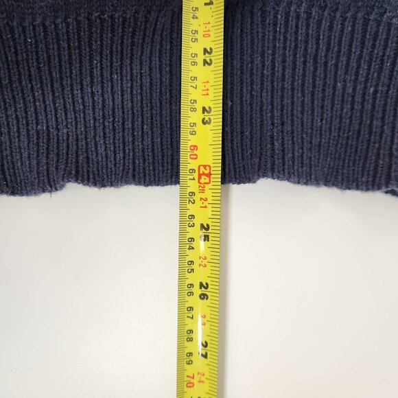 Alpo Geyser Short Sleeve Knit Sweater Navy White Stripe Dragon Geyser EX - Picture 8 of 8